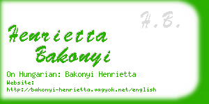 henrietta bakonyi business card